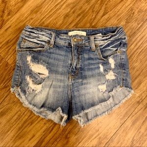 Eunina Hi Rise Shortie Denim Shorts